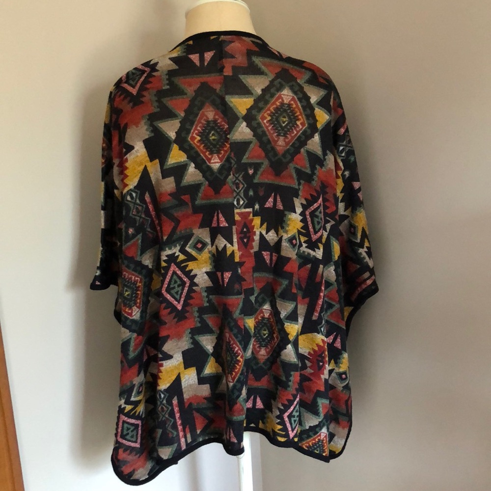 Aztec Poncho Cardigan - Picture 3 of 5